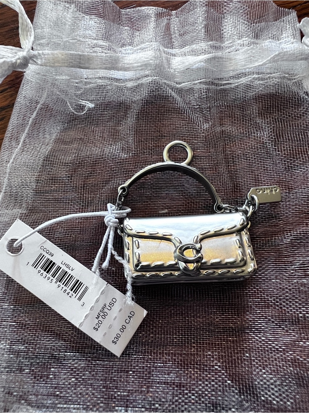 Coach Silver Tabby Charm Store Exclusive